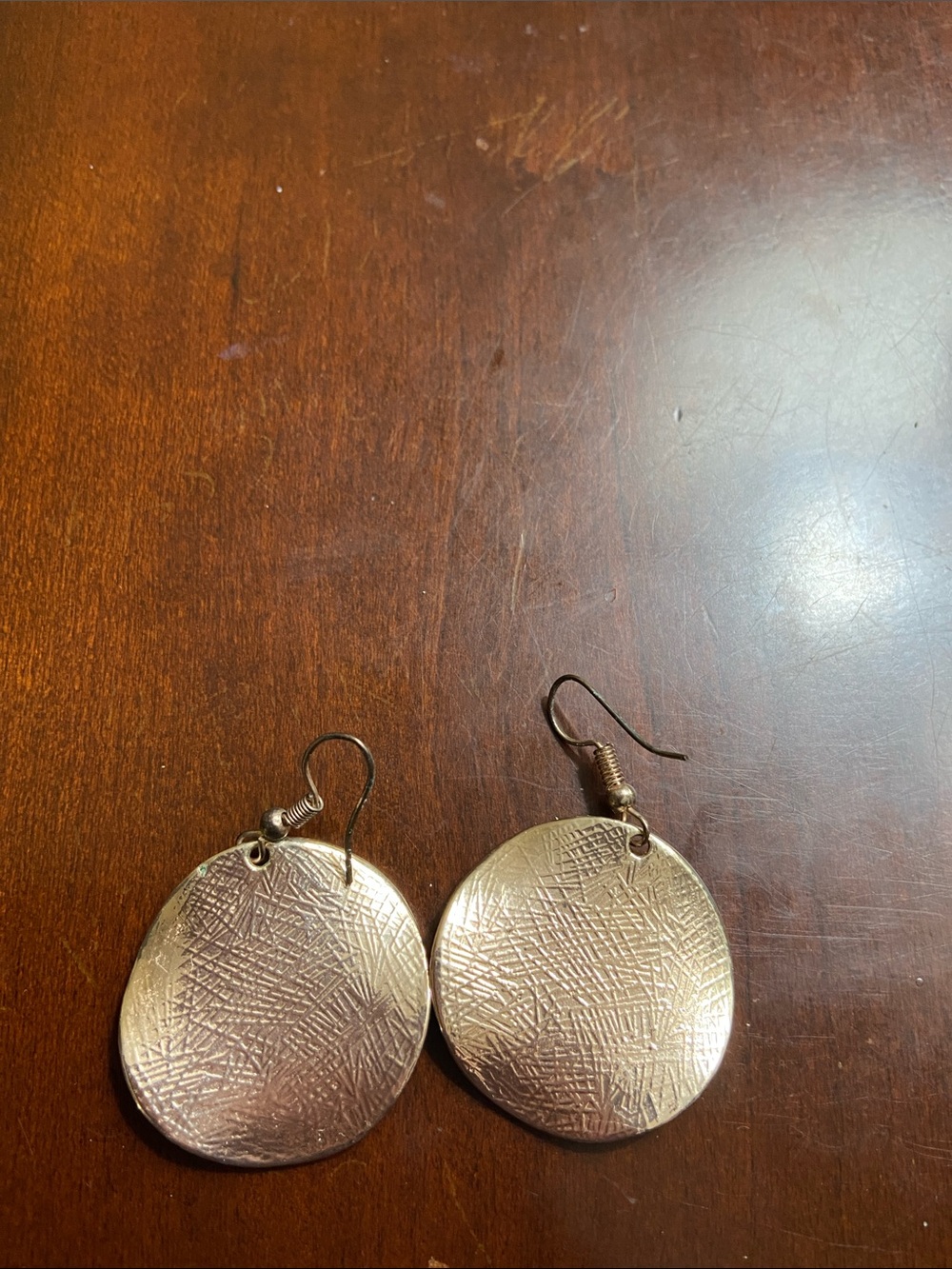 paparazzi Gold Textured Round Drop Earrings
